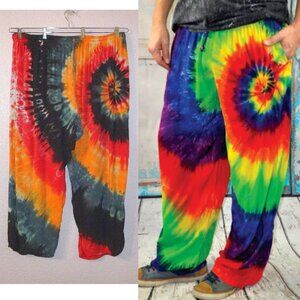 Cali Kind Groovy Hippie Pull On Pants 4XL Wide Leg High Rise Funky Artsy Rad EUC